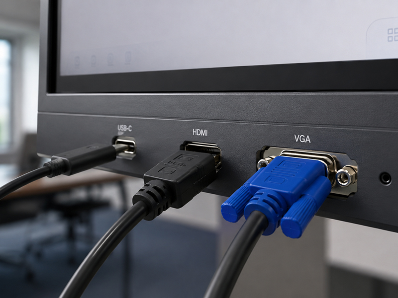 TAKUMI Biz Board前面のUSB-C、HDMI、VGA接続端子